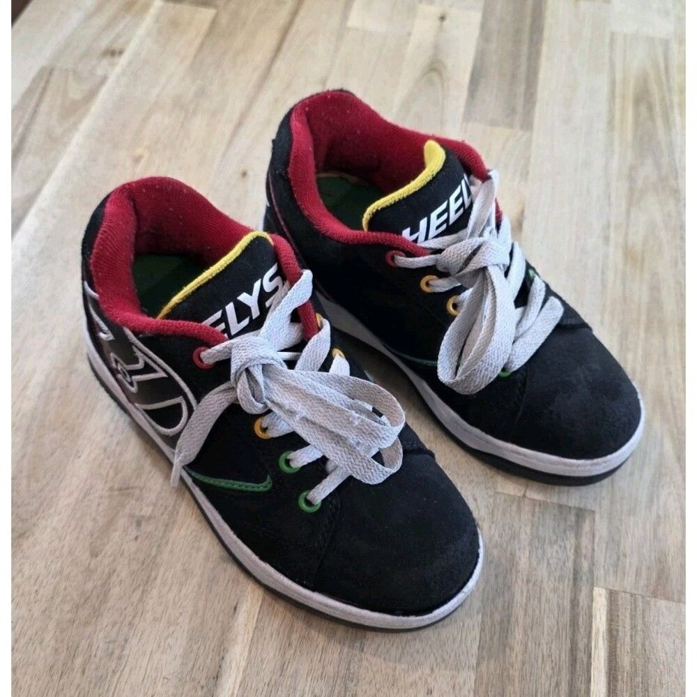 Heelys Size Youth 1 Black Wheeled Skate Sneakers Shoes Style# 770603